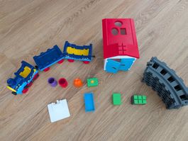 Playmobil 1.2.3 Eisenbahn Set mit Bahnhof, Schienen & Zubehö