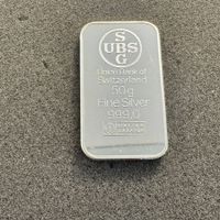 50 gramm Silber Barren Schweiz UBS Bank