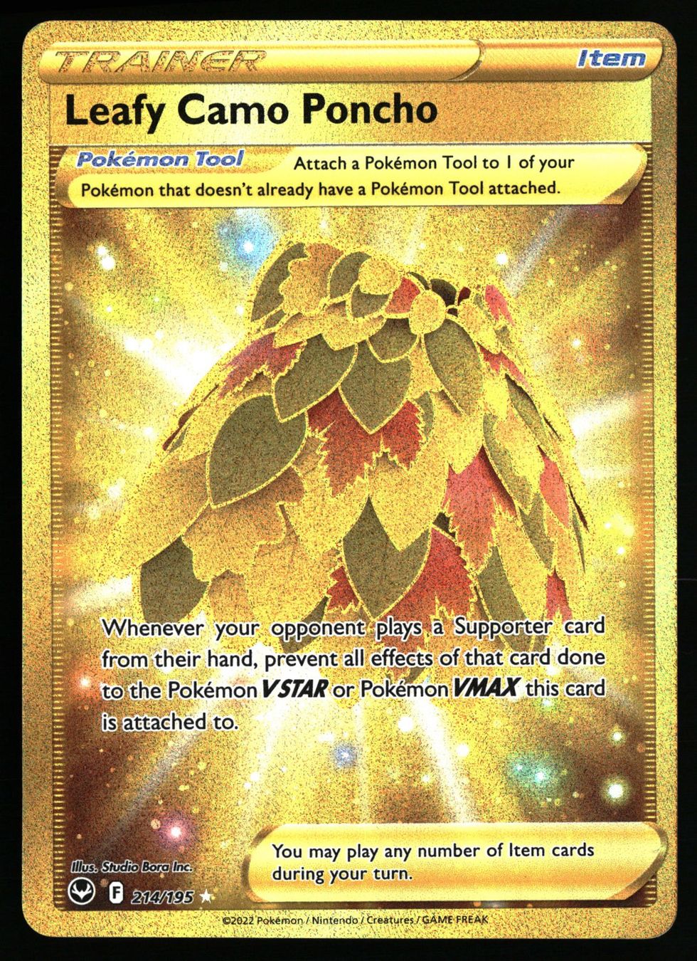Pokémon Sammelbilder & Trading cards: Leafy Camo Poncho #214 Pokemon Silver Tempest – Gebraucht aus Feuerthalen von Plazatoys