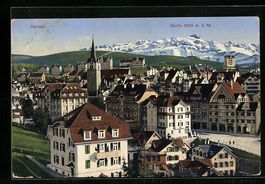 AK Herisau, Ortsansicht mit Säntis