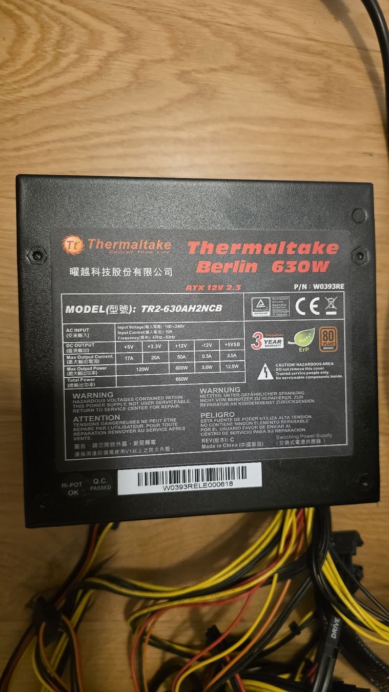 Componenti elettronici: Netzteil Thermaltake Berlin 630W  – Usato da Siebnen venduto da BenutzerRicardo