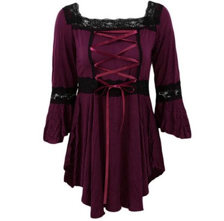 Bordeauxrote geschnürte Gothicbluse Gr S/M *neuwertig*
