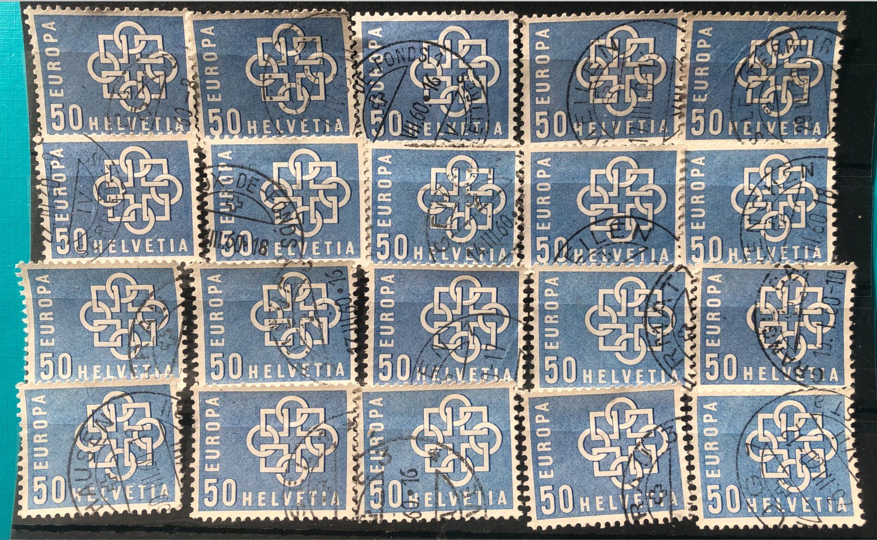 Alle Briefmarken: Nr.348 Steckkarte mit Stempel – Gebraucht aus Aarau von Billa007
