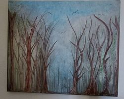 Gemälde "Herbstwald,handmade 55×46