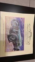 Magnifique Affiche de Voiture de Course Vintage - Signée!