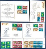 1968 Sondermarken 3 FDC / 2 x R - Faltblatt- Viererblock ET