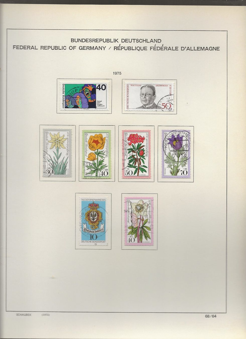 Alle Briefmarken: Marken Deutschland BRD  1975 bis 1976 – Gebraucht aus Au ZH von xelagreb01 4