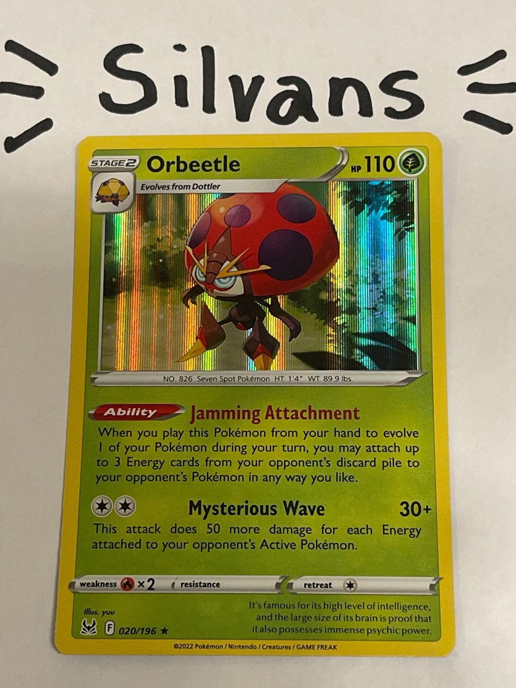Pokémon Carte collezionabili: Orbeetle Holo 020/196 Lost Origin Englisch – Nuovo (secondo la descrizione) da Wil SG venduto da Silvans