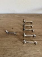 Vintage Versilberte Messerbänkchen Katzen & Dackel 6er Set