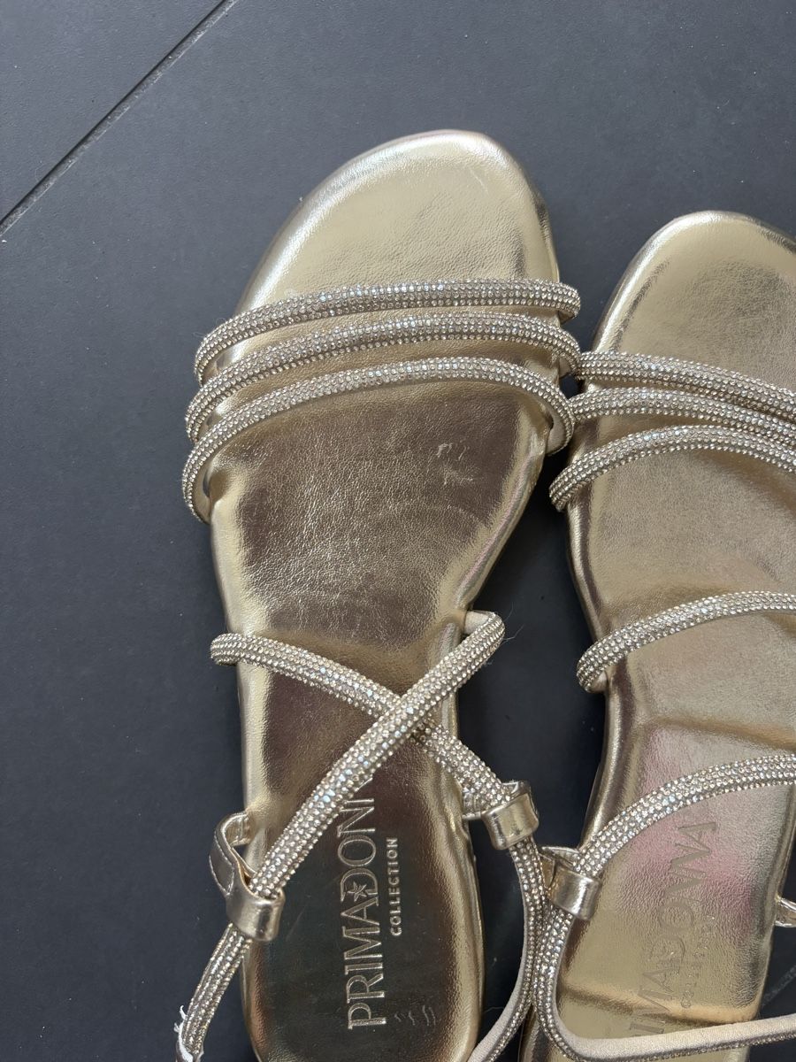 Chaussures femmes: Sandaletten mit Strass Gold , NEU  – Neuf (Voir description) à Obbürgen par bugi6868 7