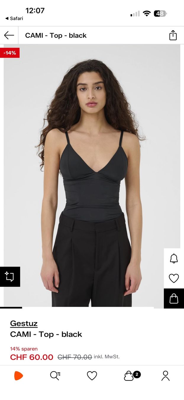 Gestuz Top: Gestuz CAMI Top schwarz black Oberteil M – Nuovo (secondo la descrizione) da Schlieren venduto da Wizza 2