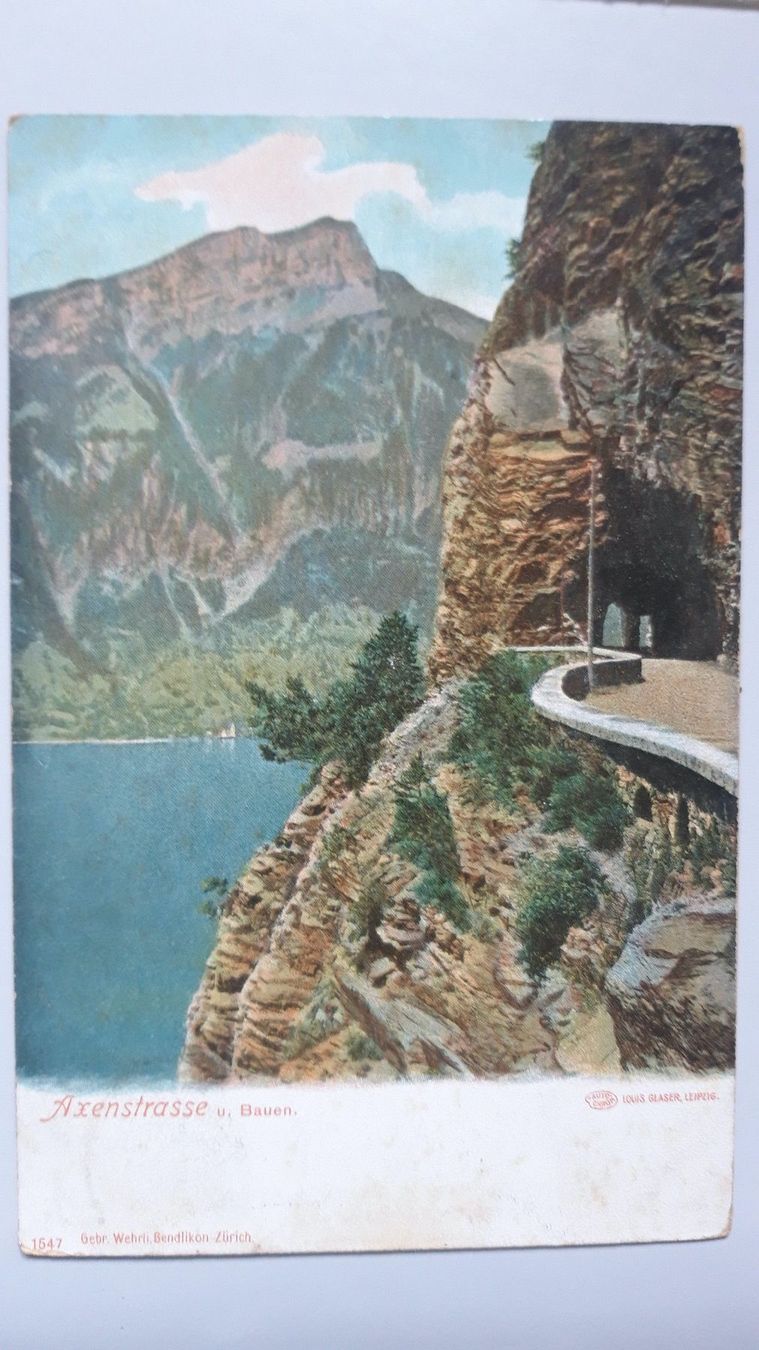 Cartoline postali: Axenstrasse u. Bauen – Usato da Sargans venduto da nicsam1815