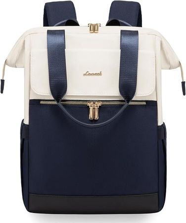 Rucksack | Laptop Tasche | Schule Reiserucksack Beige /Dblau