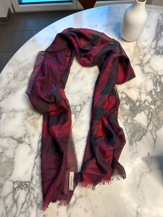 Écharpe De Prière Homme/femme - Motif Brodé - Polyester Doux - Taille Unique - Couleur Bleu Marine