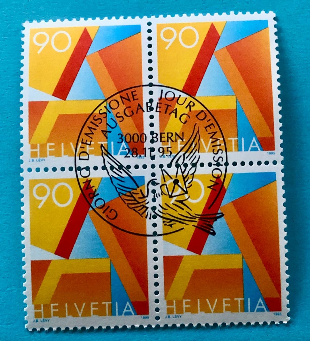 Tutti i francobolli: Viererblock Nr.887 Stempelt Einzelausgabe Bern – Usato da Aarau venduto da Billa007