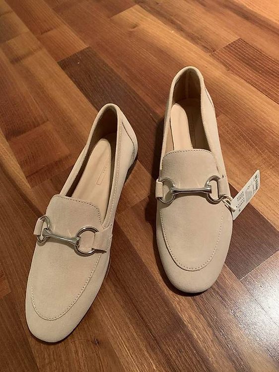 Mocassins en suédine à boucle fantaisie - Beige