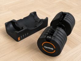 2× TAURUS verstellbare Kurzhanteln 22,5 kg inkl. Ablageschal