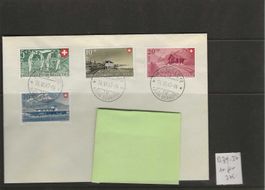 lettre avec Pro Patria 1947 B34-B37 1er jour SBK 375-