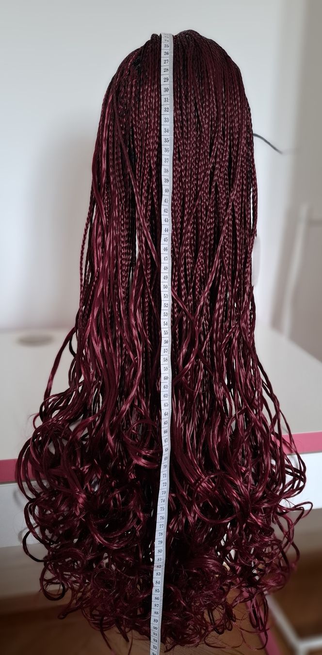 Parrucche: Long Red Braided Wig | Bold Color | Handmade – Nuovo (secondo la descrizione) da Lausanne venduto da usa_xd5k 6
