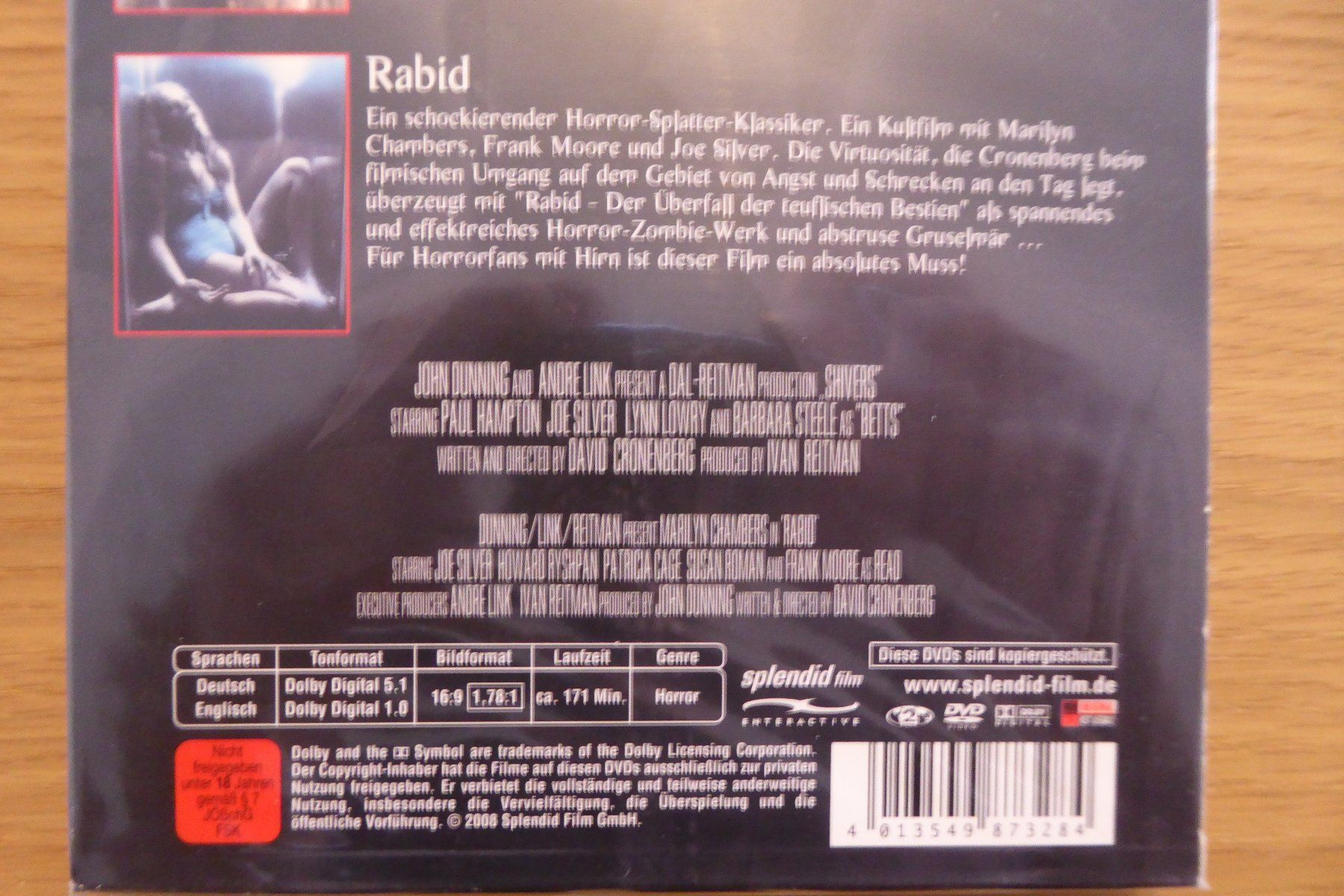 Tutti i DVDs: David Cronenberg Shivers & Rabid uncut – Usato da Allschwil venduto da Summelsarium 3