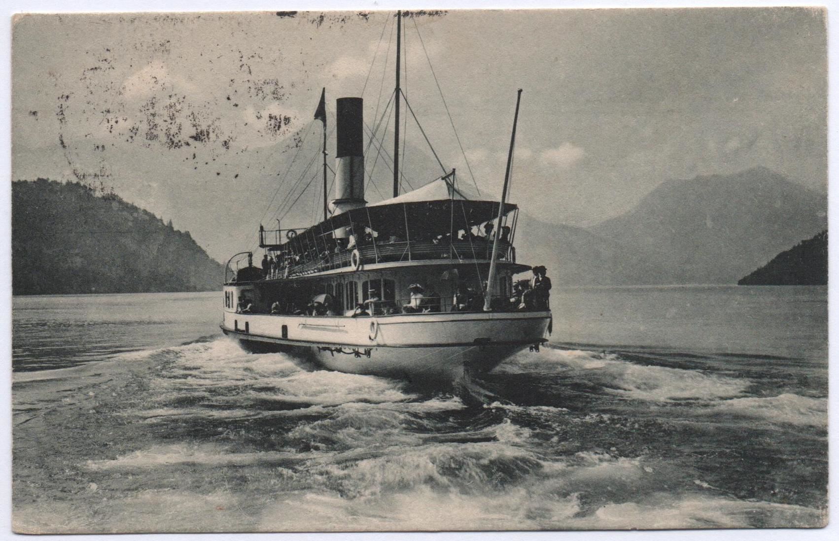 Cartoline postali: VIERWALDSTÄTTERSEE Dampfschiff Schiller – Usato da Jona venduto da philajona