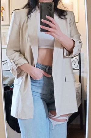 Sommer Blazer von Zara, Beige, Grösse M, Top Zustand!