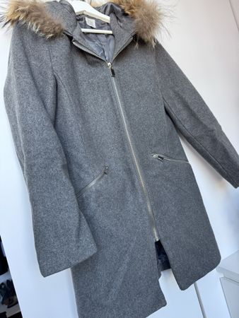 Karl Marc John Wollmantel / Winterjacke mit echtem Fuchsfell
