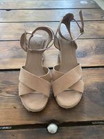 Stroh- Espadrille Keilabsatz Schuh Grösse 39