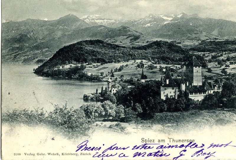 Cartoline postali: Spiez - am Thunersee + 1904 – Usato da Emmenbrücke venduto da teestube
