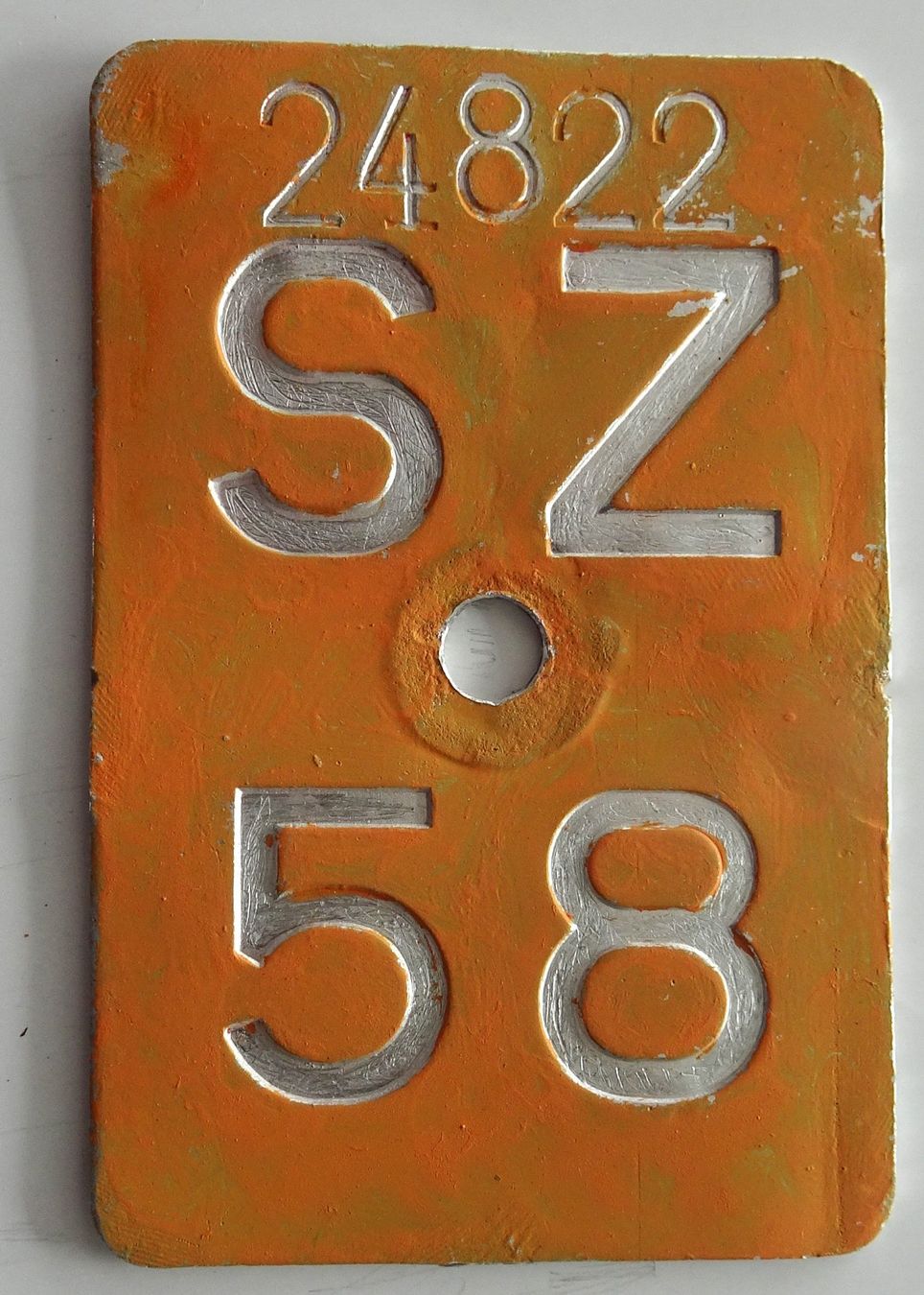 Insegne: Velonummer Schwyz 1958 SZ 58 – Usato da Bülach venduto da anska