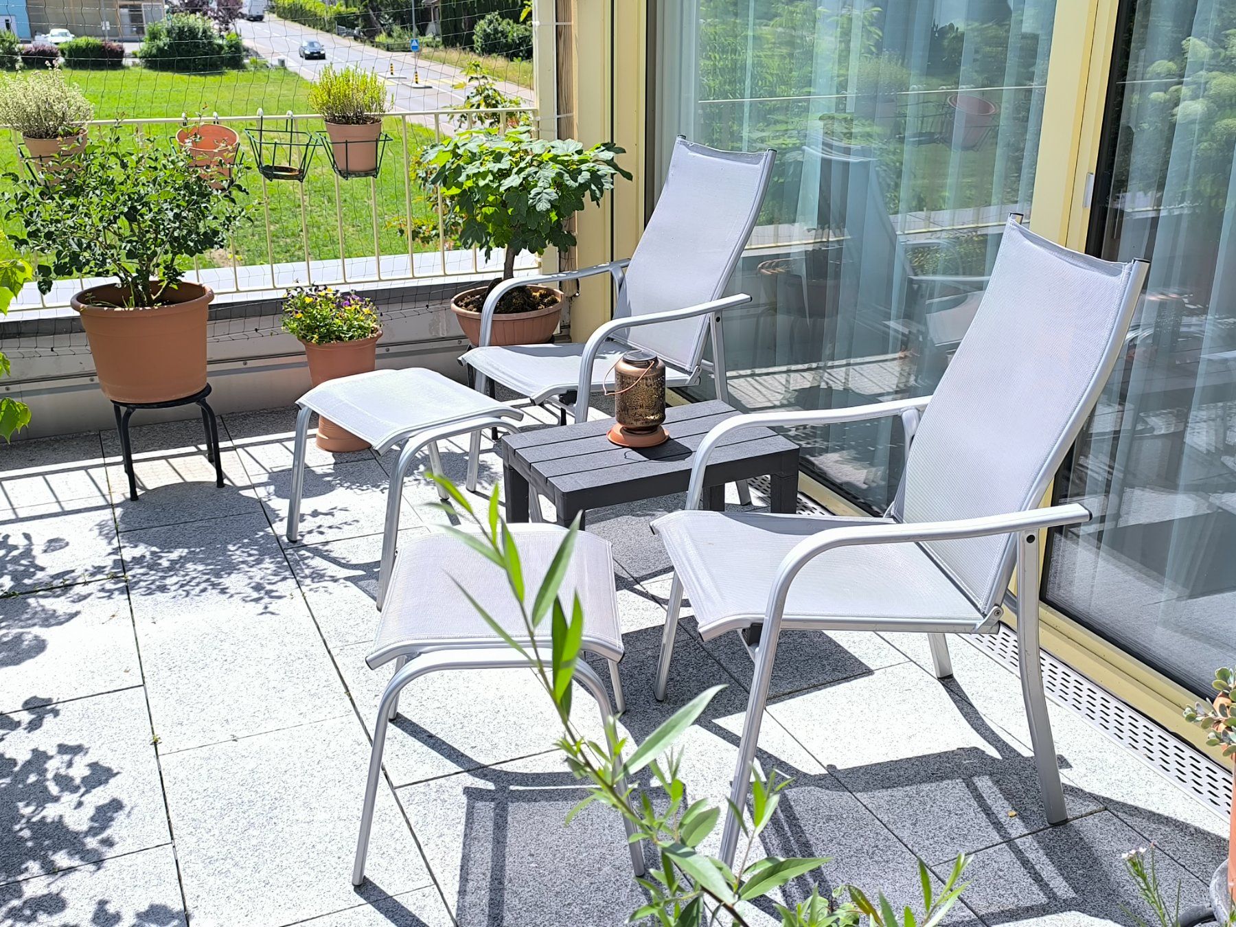Stühle: Gartenstühle Aluminium mit Hocker – Gebraucht aus Stein am Rhein von flies