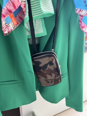 Tasche Handytasche aus leder und fell camouflage 