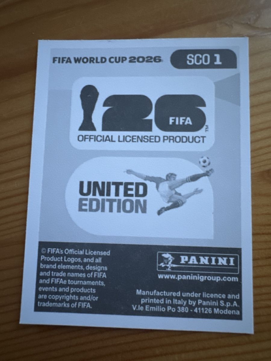 Panini Carte collezionabili: Panini FWC 2026 SCO1 – Usato da Vesenaz venduto da miguelfdfrade 1