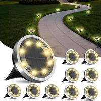 10x Solar Bodenleuchten, Warmweiss