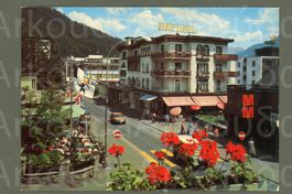 AK color Davos GR Promenade, Posthotel, MM ≈ 1986 