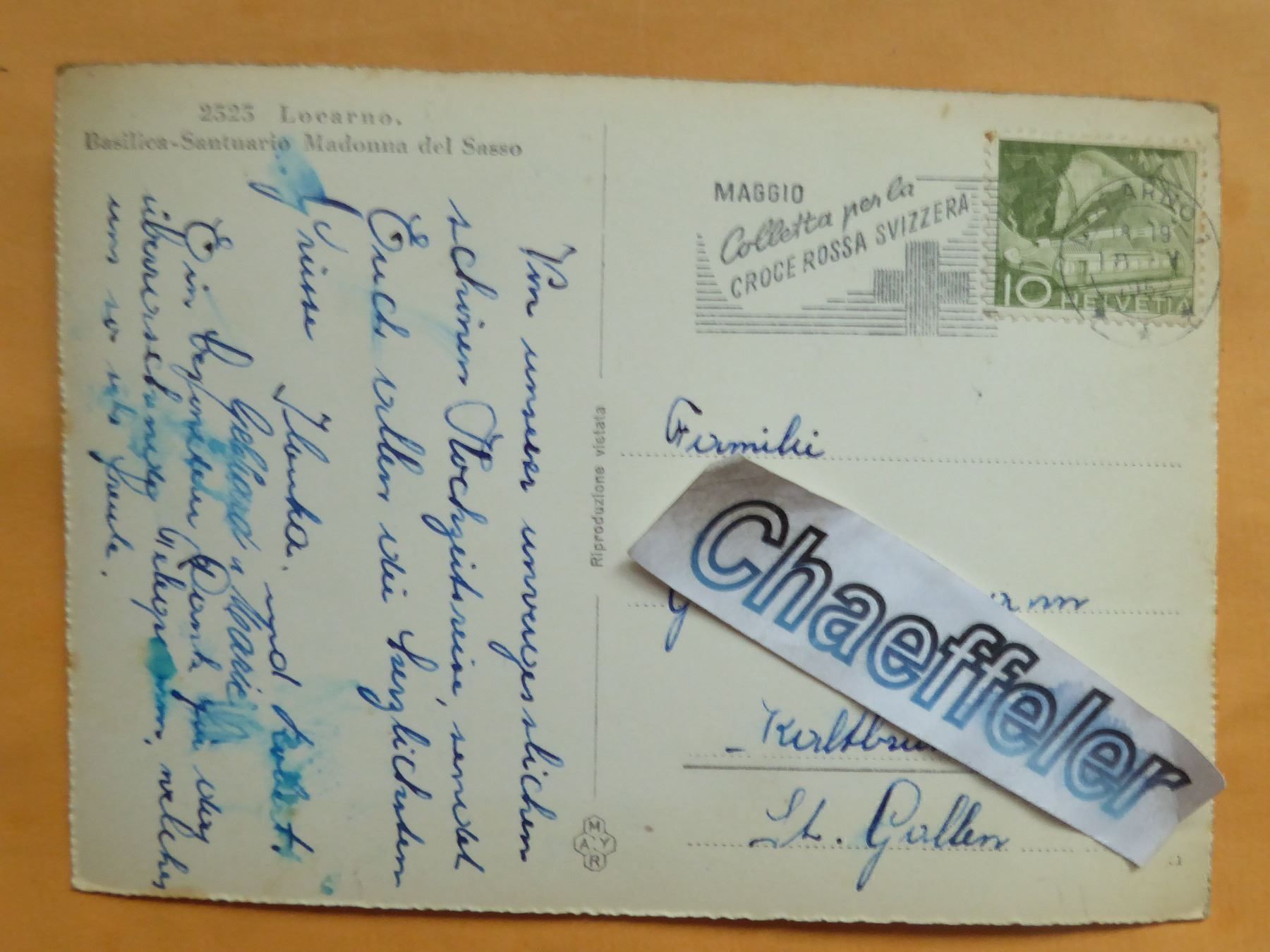 Ansichtskarten: 1952. 2525  Locarno – Gebraucht aus Zürich von Chaeffeler 1