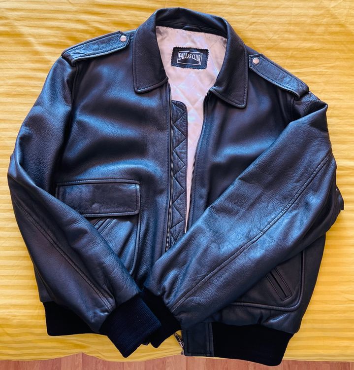 Veste En Cuir Noir Vintage Années 80 - Taille XL, Style Rétro, Occasion Très Bon état