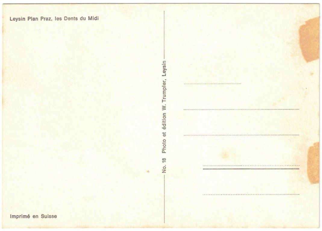 Cartoline postali: Leysin - Plan Praz mit Dents du Midi – Usato da Binningen venduto da Mountainrider 1