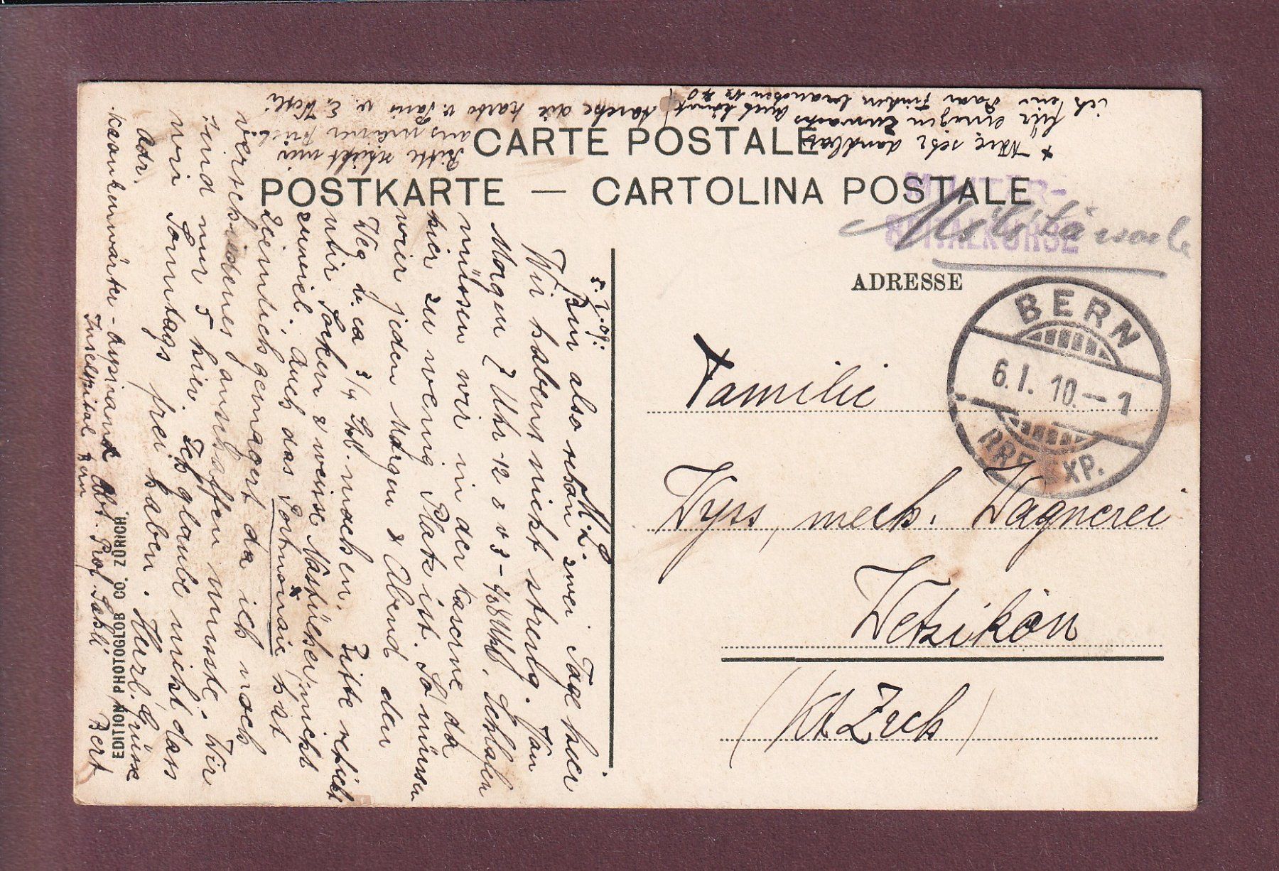 Cartes postales: BERN vom Aargauerstalden - 1910 Feldpost – D'occasion à Pully par nicecards 1