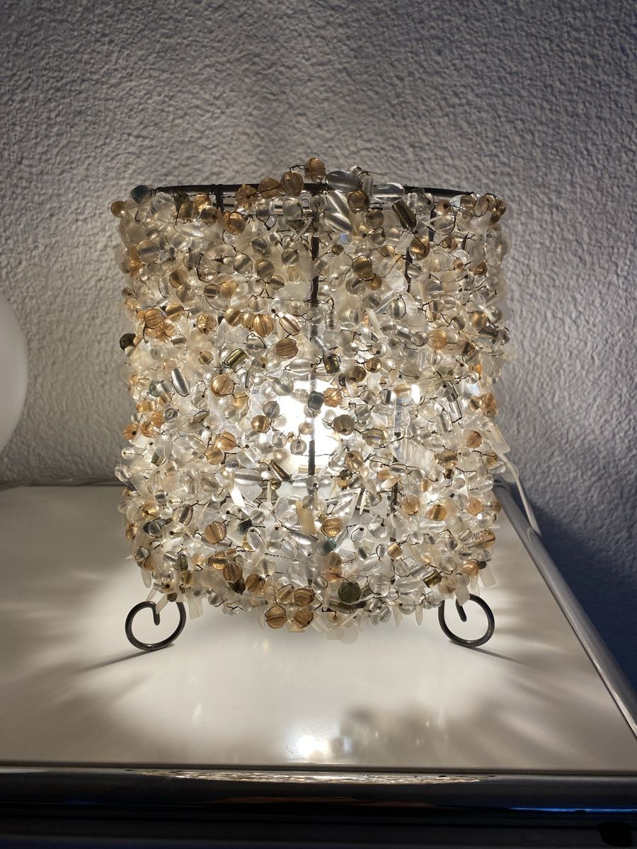 Lampen: Tischlampe, Metall mit Perlen – Gebraucht aus Zürich von eileenchen1