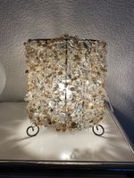 Tischlampe, Metall mit Perlen