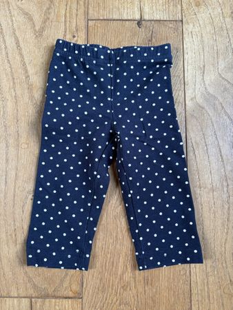 Kleinkinder-Leggings Grösse 62/68 dunkelblau weiss gepunktet