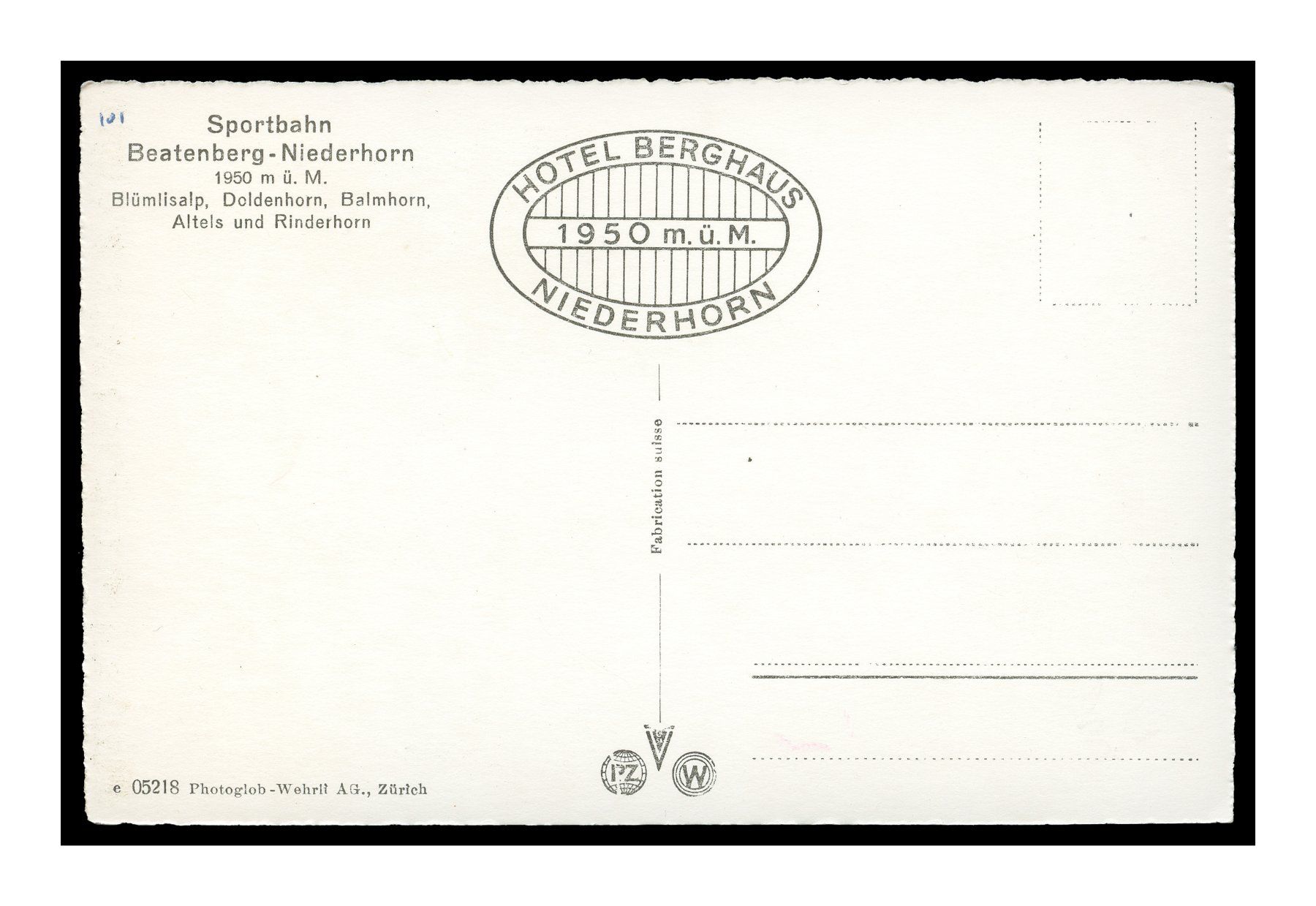 Cartoline postali: BEATENBERG / NIEDERHORN - 1950 "Sportbahn" Cachet – Usato da Onex venduto da gonsla01 1
