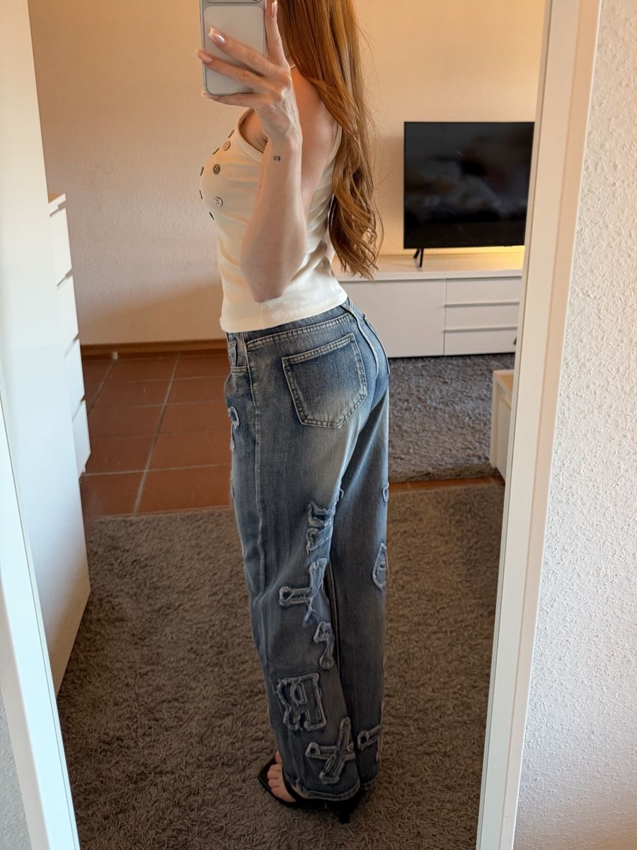 Jeans: Jeans mit Kreuzen – Neu (gemäss Beschreibung) aus Frümsen von laura002 1