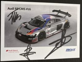 Audi R8 LMS #26 signierte Karte Fanatec