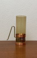 Vintage Kerzenständer / Windlicht Kupfer Messing Glas 1960er