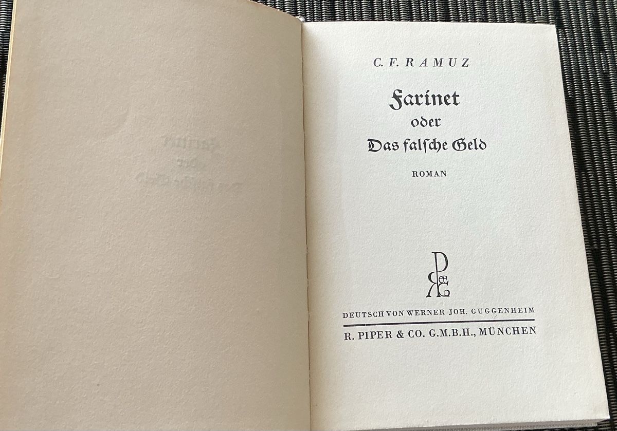 Libri: C.F. Ramuz: Farinet oder das falsche Geld. Roman, 1933 – Usato da Crans-Montana venduto da plainemorte 2