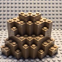 Lego 2x Rock 8x8x6 (23996) tan
