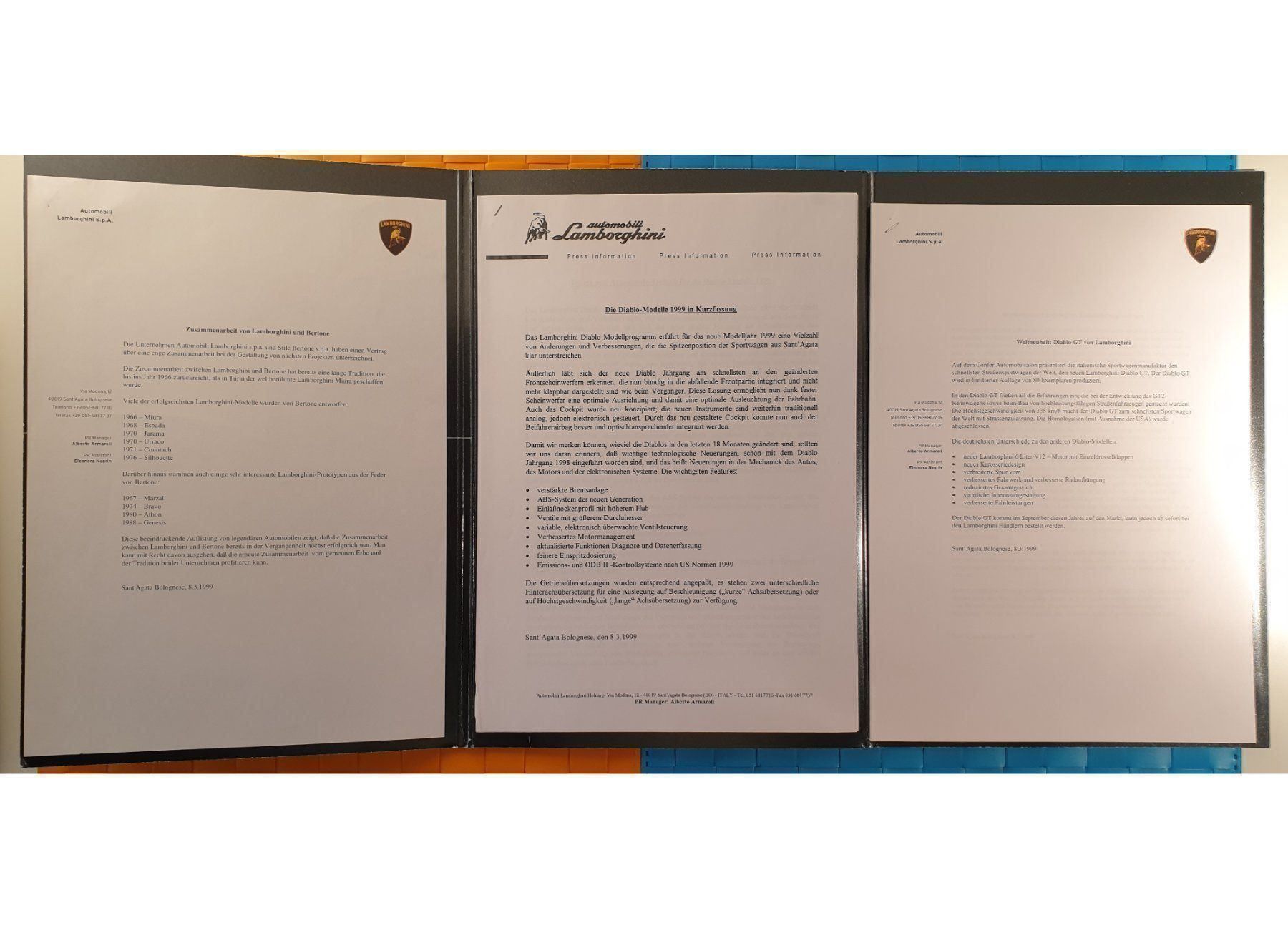 Riviste & Magazine: LAMBORGHINI DIABLO SV / GT - Pressemappe / Prospekt – Usato da Viganello venduto da CARLiteratur 7