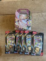 Pokemon Sammelkarten Set Tin Box und 5 Blister neu